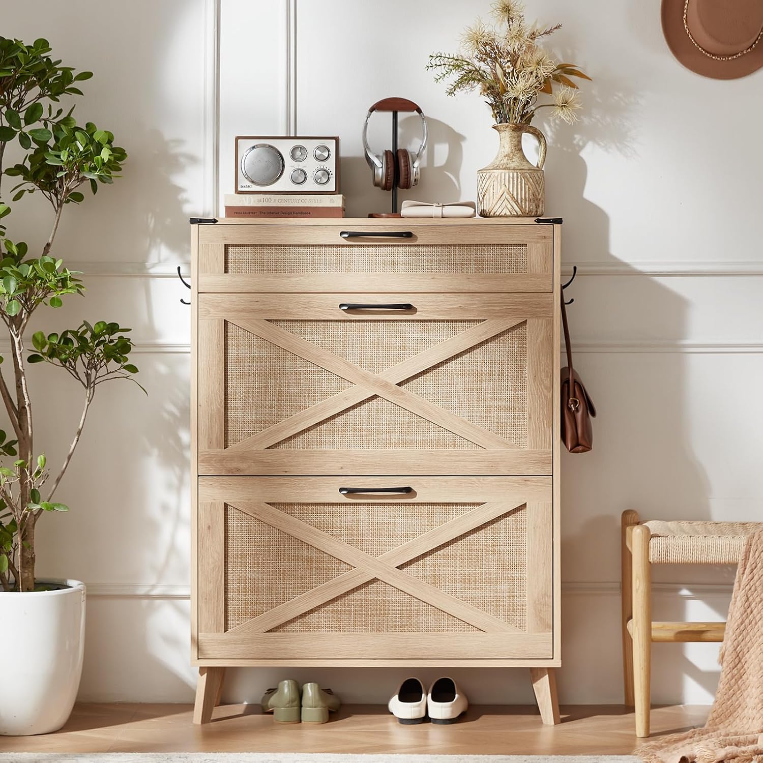 Detalle de LEYAOYAO Shoe Cabinet 9.5-Inch Depth