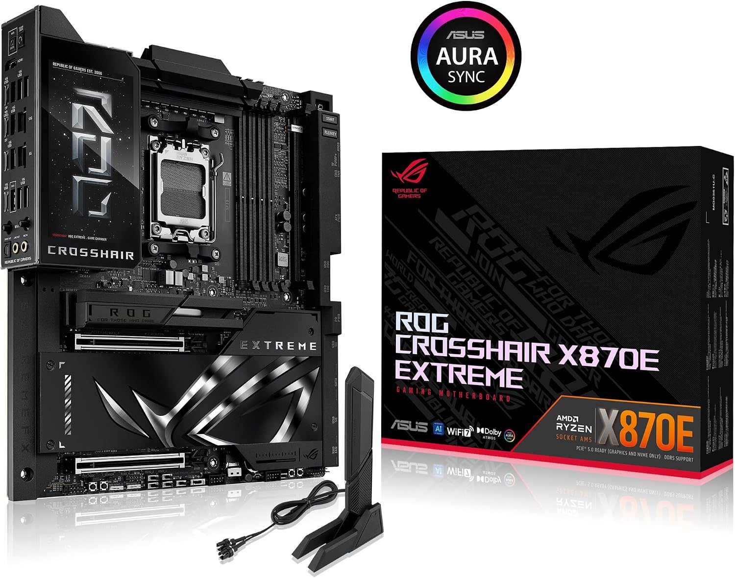 Detalle 2 de ASUS ROG Crosshair X870E Extreme Gaming Motherboard (AM5, E-ATX, 3x PCIe 5.0, 2x PCIe 4.0, DDR5, WiFi 7)