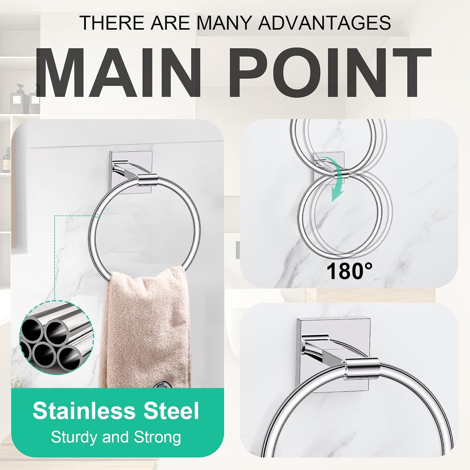 Detalle de Bathroom Hardware Set with 23.6-Inch Towel Bar