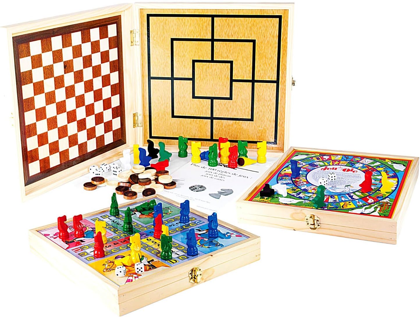 Detalle de Jeujura Coffret en bois 100 jeux 🎲