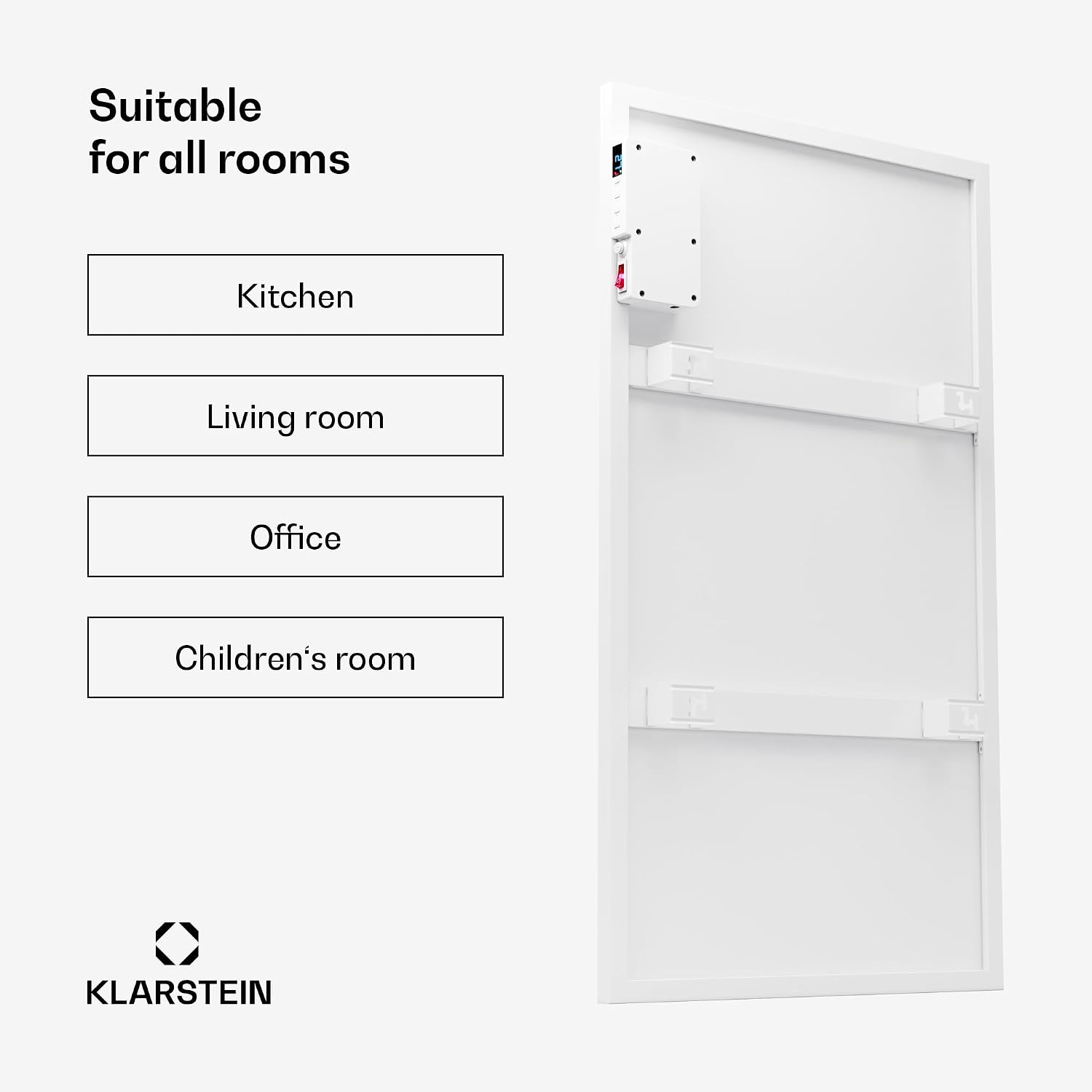 Detalle de Klarstein 480 W – ścienny panel grzewczy na podczerwień z Wi-Fi i timerem