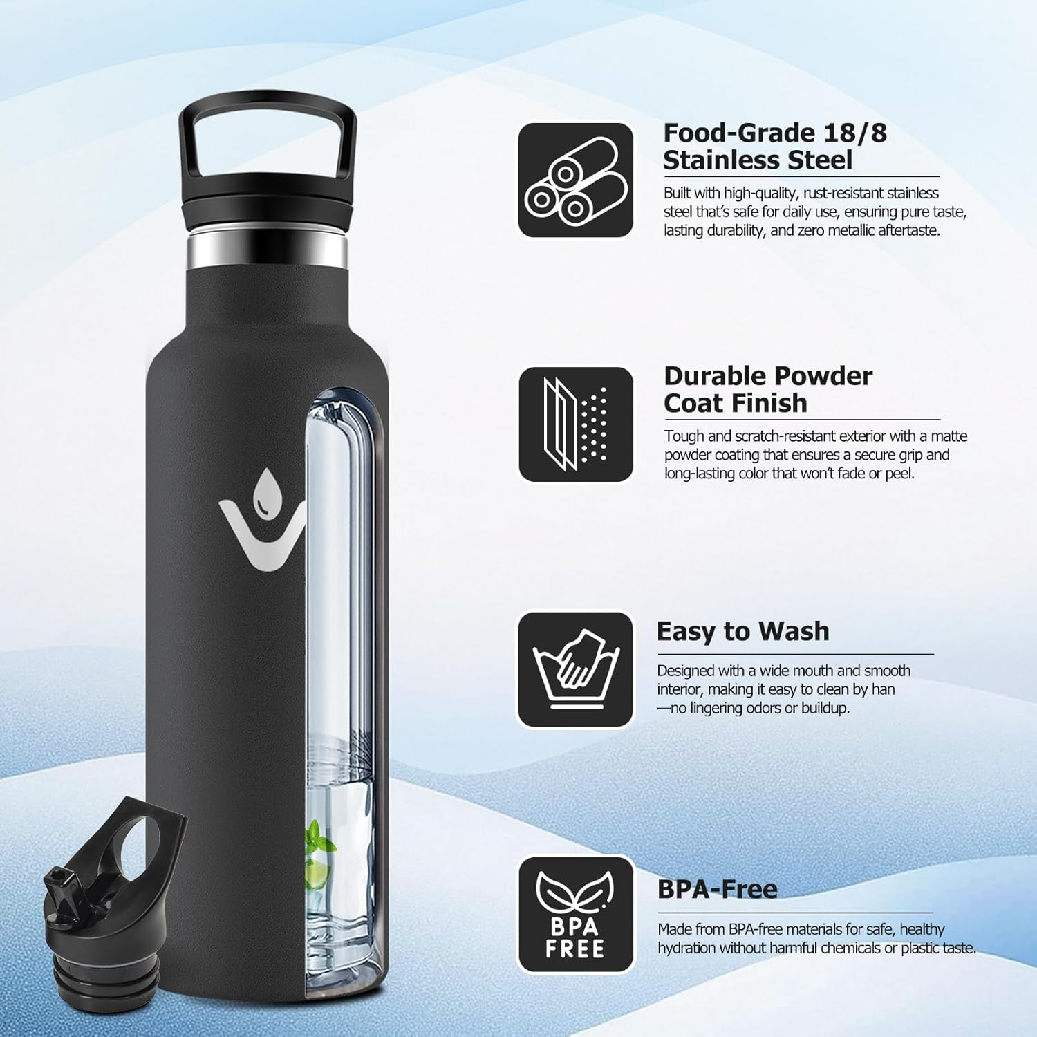 Detalle 2 de Botella Agua 500ml Cantimplora térmica