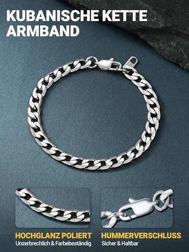 Thumbnail 2 de PROSTEEL Armband Panzerkette Edelstahl 19 cm, 6 mm – Silber