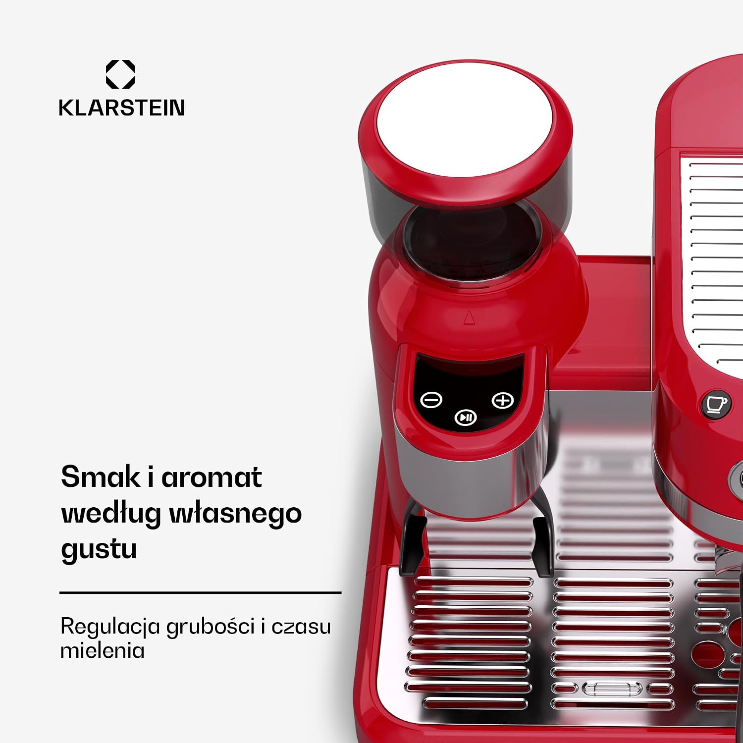 Detalle 1 de Klarstein Bella Café Espresso Machine with 19-Bar Pressure, Grinder & Milk Frother