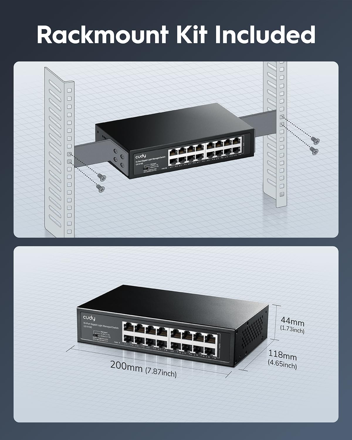 Thumbnail 5 de Cudy GS1016E switch Gigabit gestito 16 porte