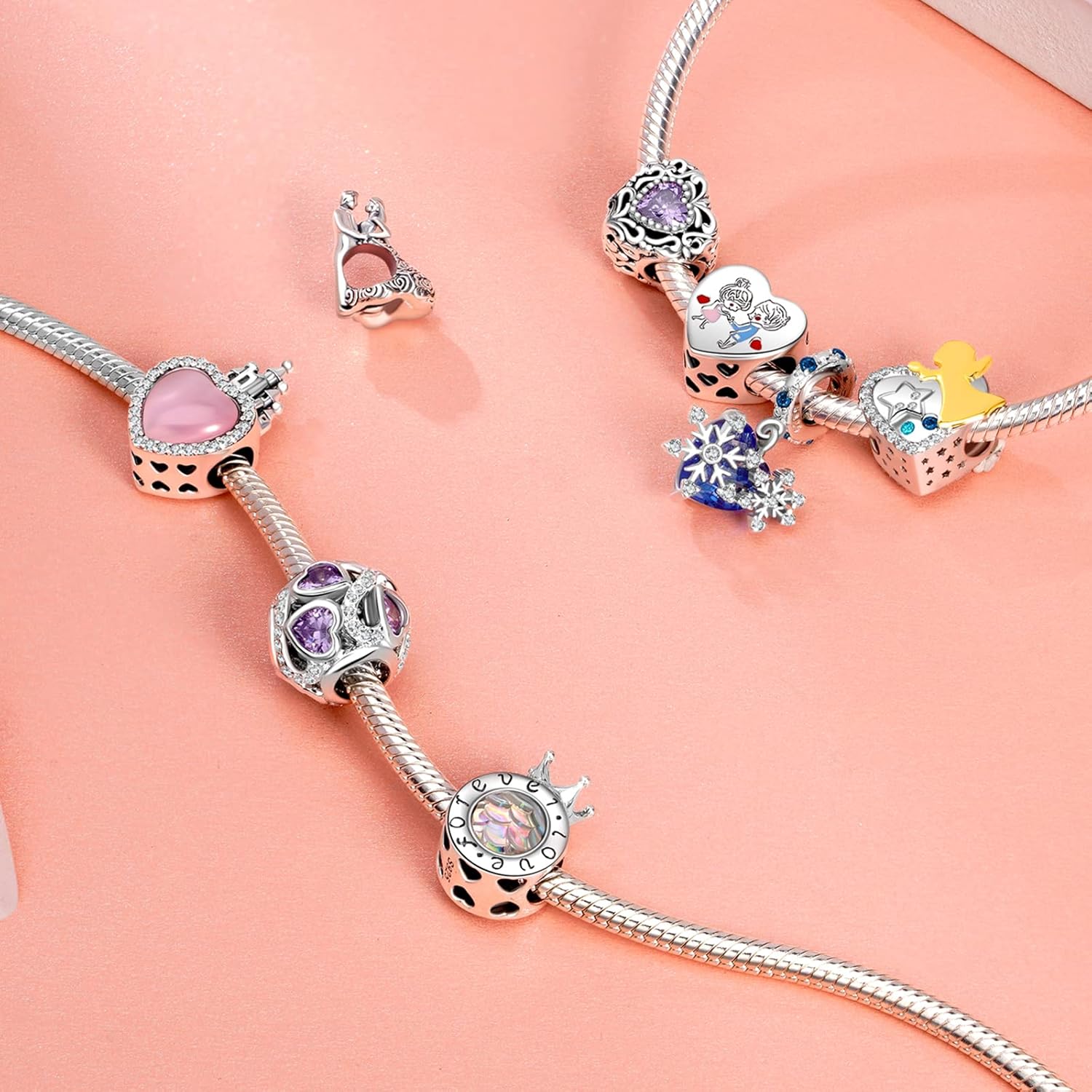 Thumbnail 2 de Pendente in argento 925 'I love you' per bracciale e collana – misura foro 4,8–5 mm