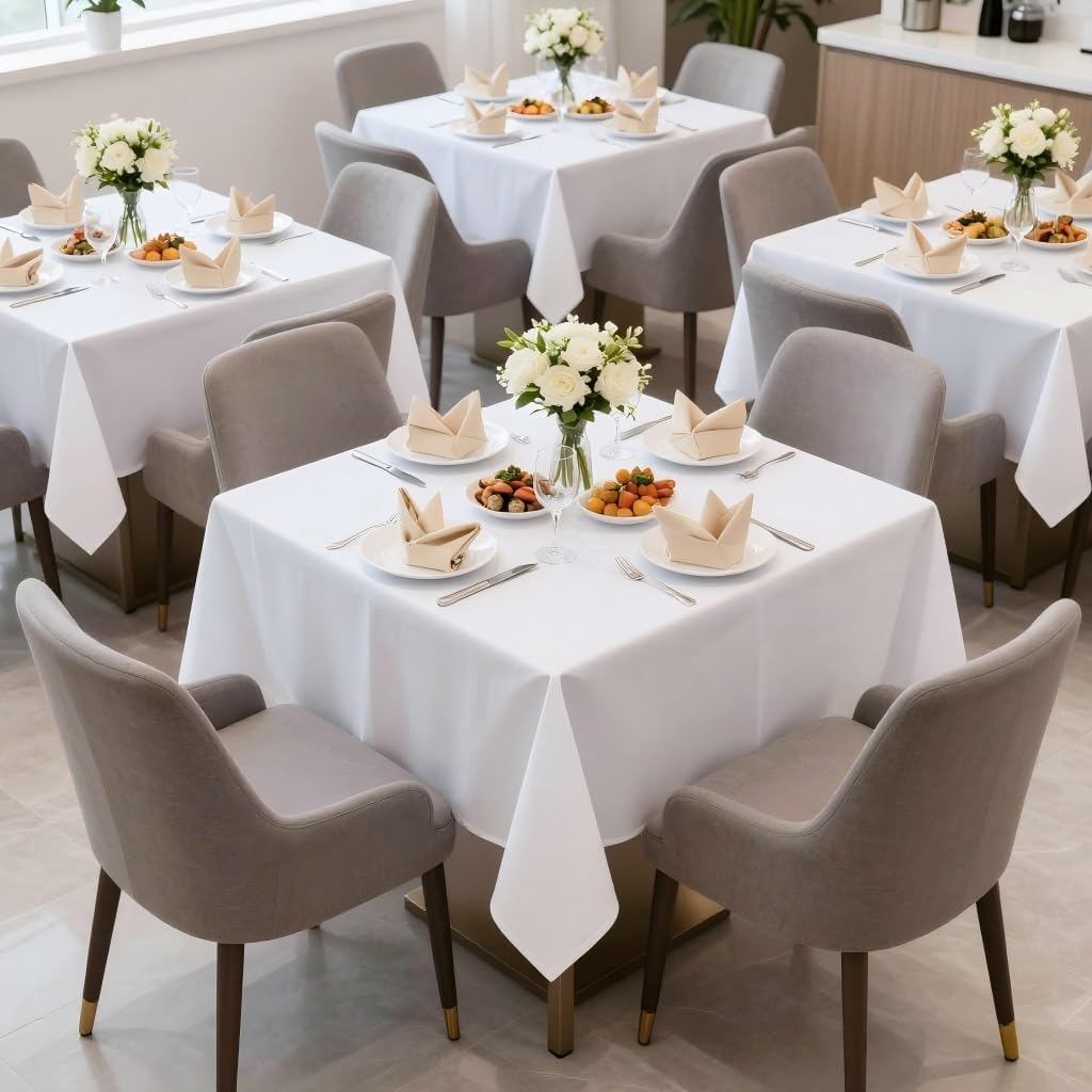 Thumbnail 2 de sancua White Square Tablecloths 54x54 Inch 2 Pack