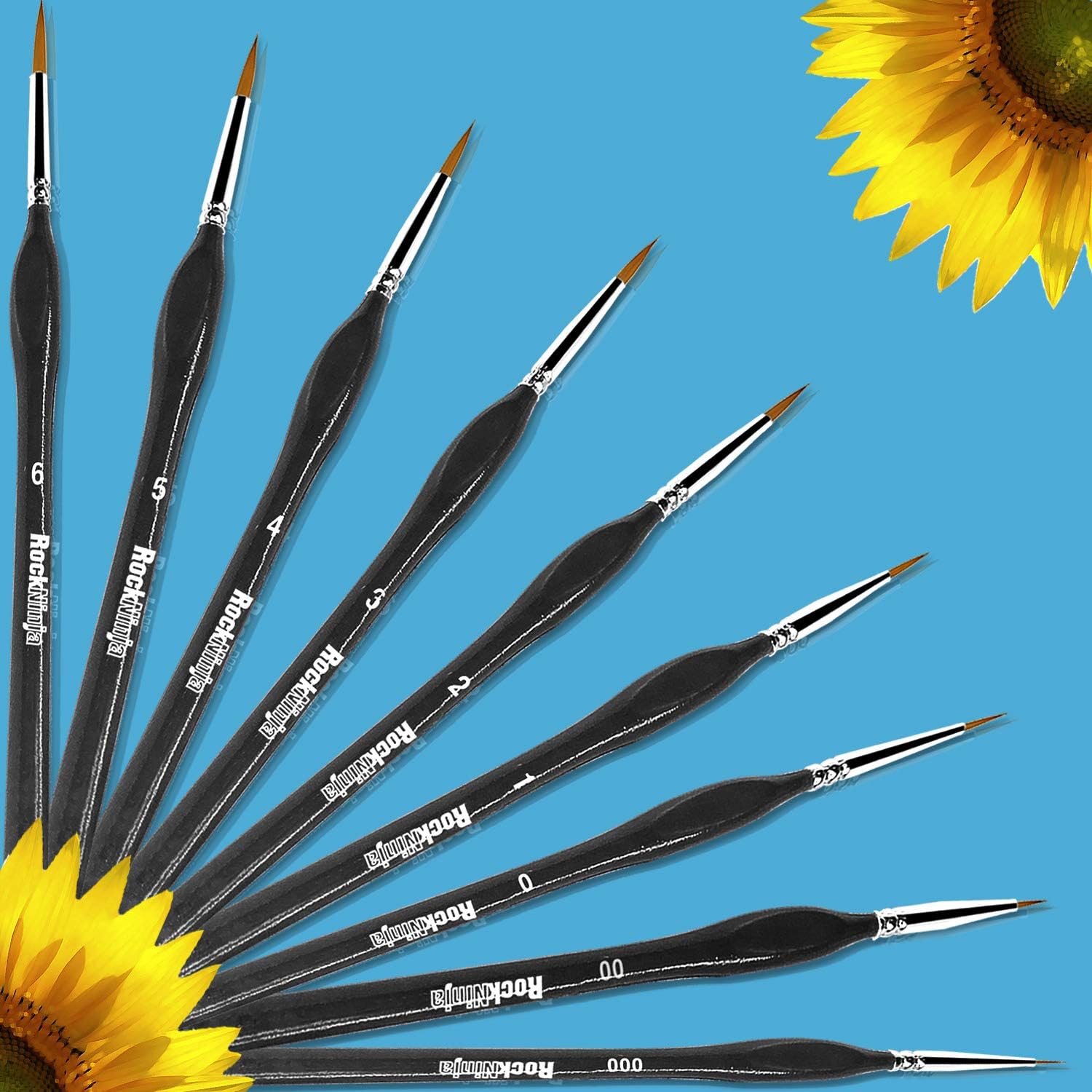 Thumbnail 4 de Rock Ninja Detail Paint Brush Set 9 pcs 🎨