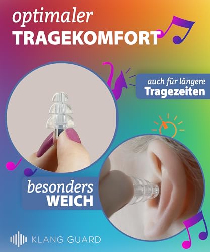 Detalle de KLANG GUARD Hochwertiger Ohrstöpsel Konzert – wiederverwendbar mit Anhänger und Case