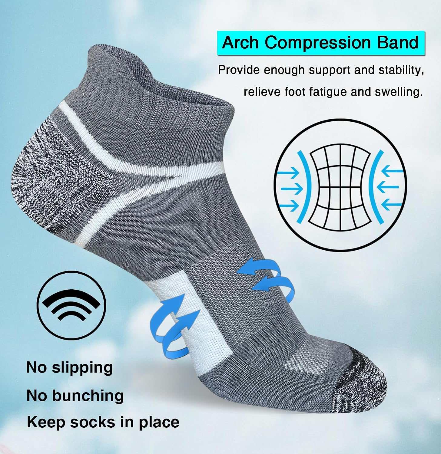 Detalle 1 de suaskk Anti-Blister Running Socks, 5 Pairs