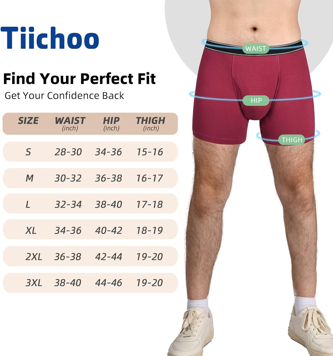 Thumbnail 5 de TIICHOO culotte d’incontinence homme lavable étanche (lot de 3) – protection anti-fuite pour fuites urinaires légères