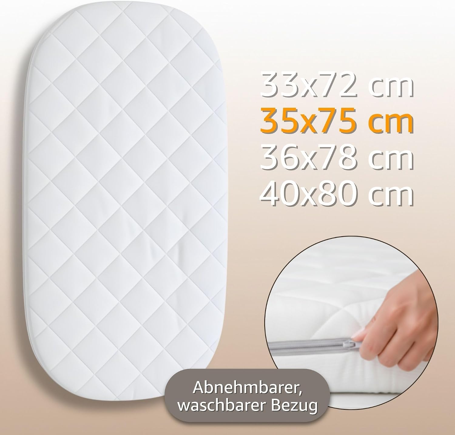Detalle de Totsy Baby PDZ208_MULTI_75X35 babymatras voor reiswieg, 75 x 35 cm