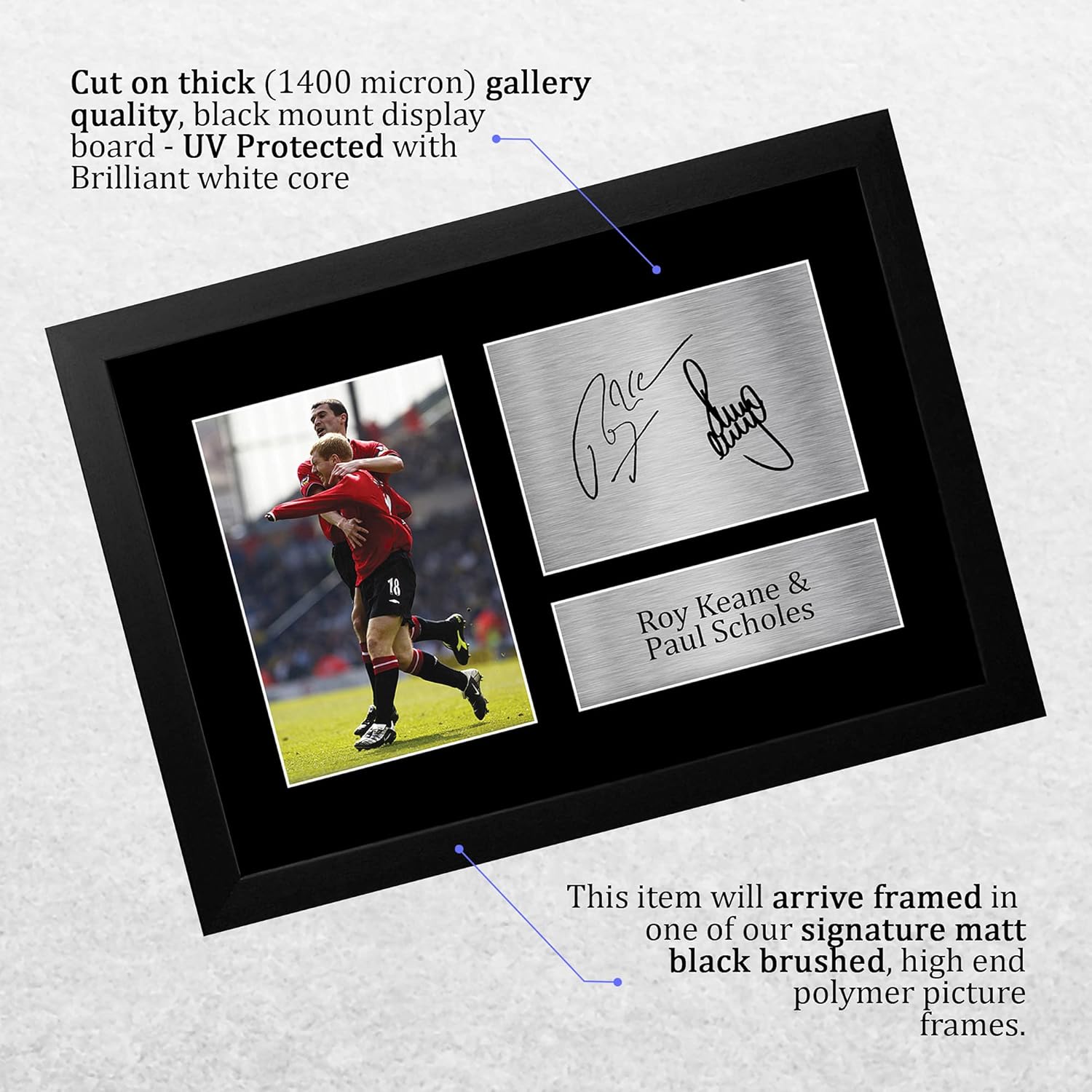 Thumbnail 2 de HWC Trading FR A4 Roy Keane & Paul Scholes Signed Autograph Picture (Framed)