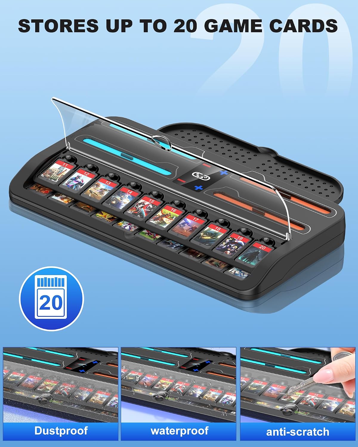 Thumbnail 5 de Switch 2 Games Organizer Station with 4‑slot charger