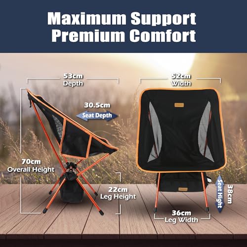 Detalle de TREKOLOGY Chaise Pliante Camping – chaise légère et robuste, prête en quelques secondes