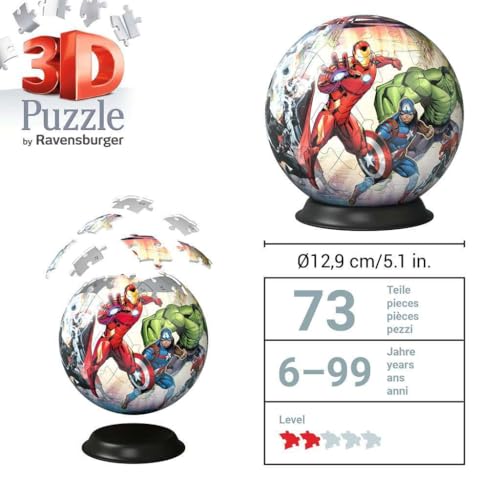 Thumbnail 4 de Ravensburger Puzzle 3D Bola Marvel Avengers 73 piezas 🧩