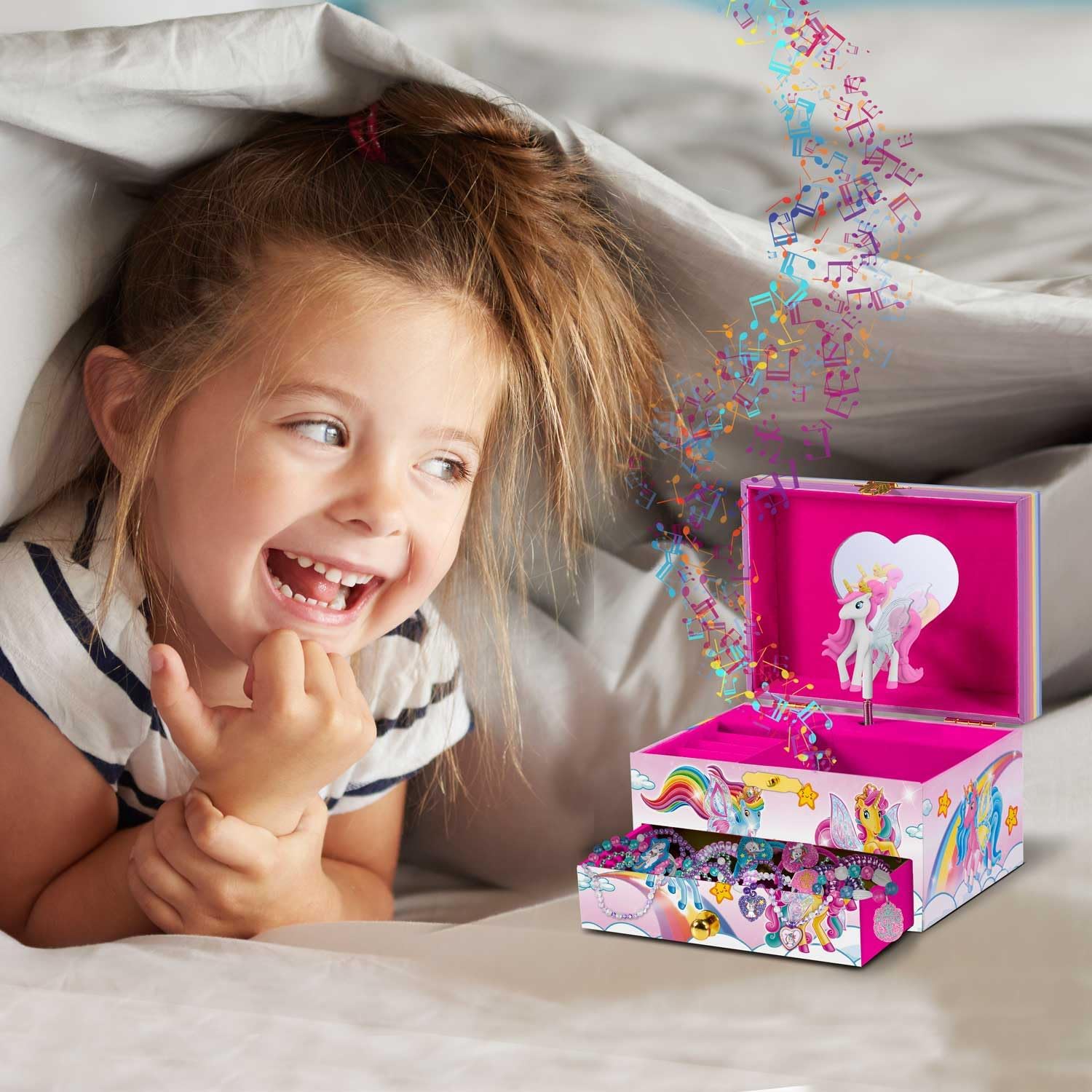 Thumbnail 4 de CRAZE Galupy Unicorn Schmuckkästchen für Kinder mit Spieluhr, Schublade & herzförmigem Spiegel