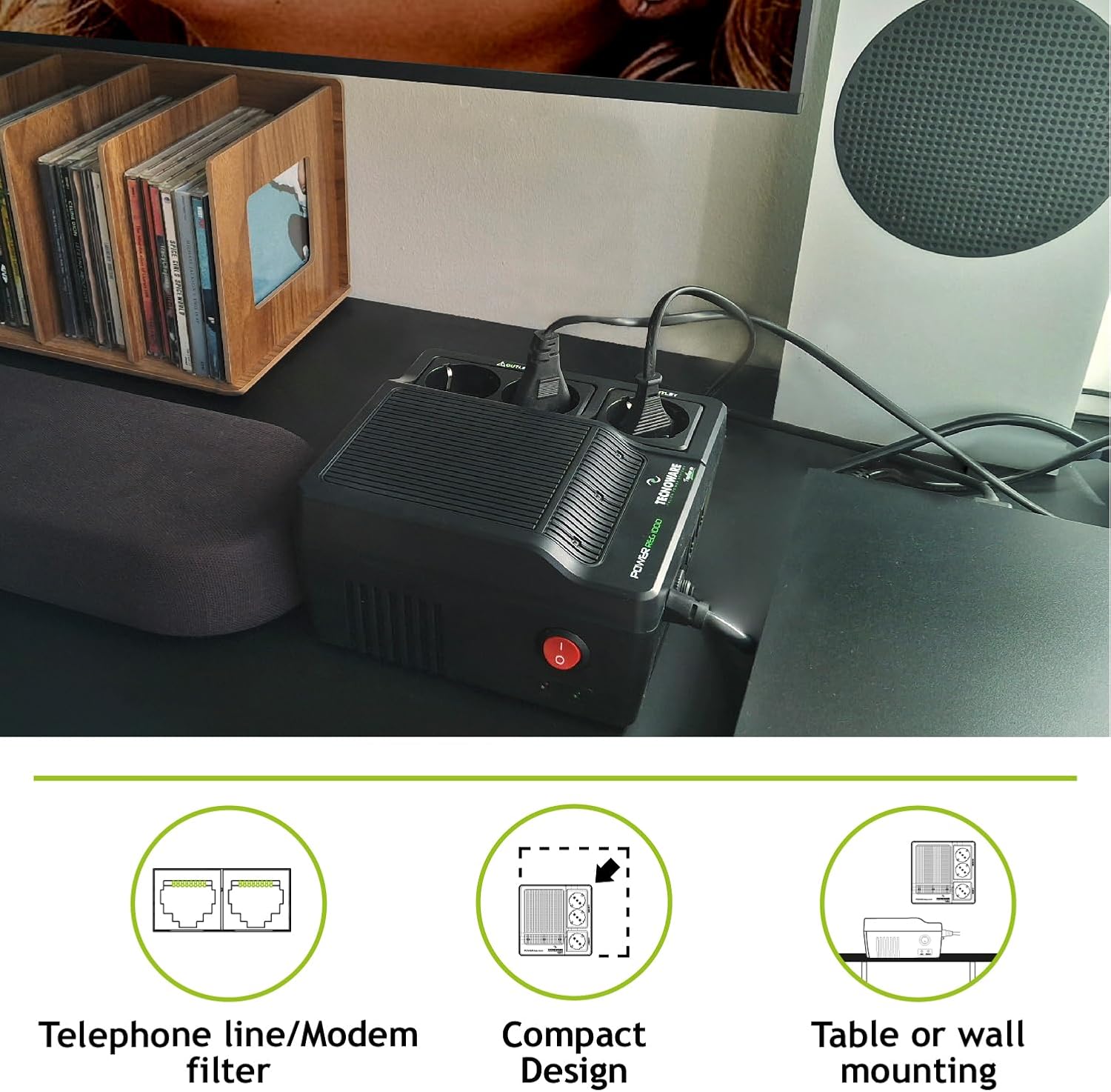 Thumbnail 4 de Tecnoware Power Systems Stabilizzatore di Tensione 1000VA per modem, router e PC
