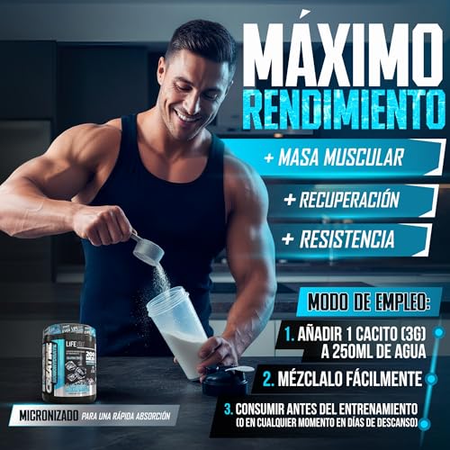 Detalle 2 de Life Pro Creatina Monohidratada 200 Mesh Micronizada 500 g – pureza 99,9% para mayor resistencia y recuperación