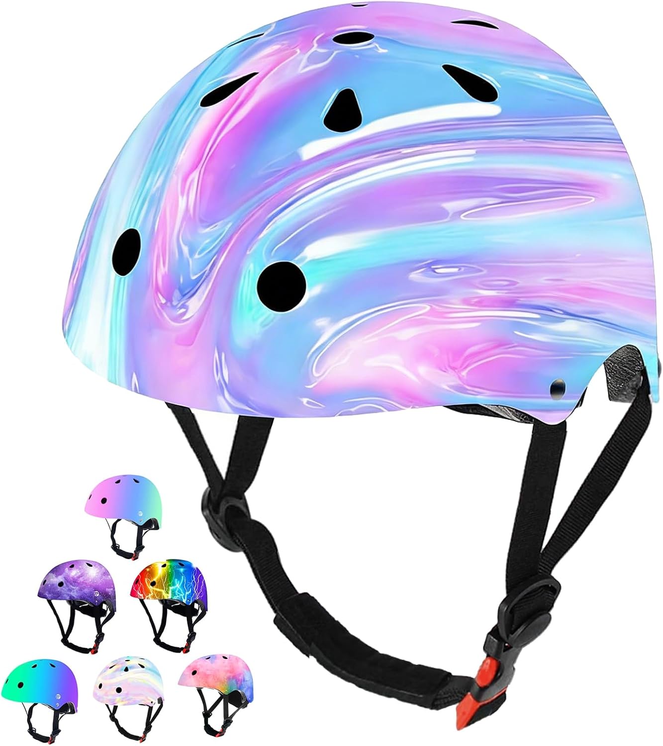 Detalle de JEEFREE Adjustable Color Gradient Toddler Bike Helmet for 3-14+ Ages