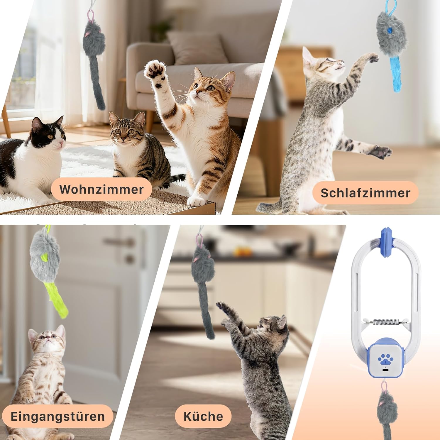 Thumbnail 5 de Heepoohoma Elektrisches Katzenspielzeug mit Fernbedienung – Interaktives Indoor-Spielsystem