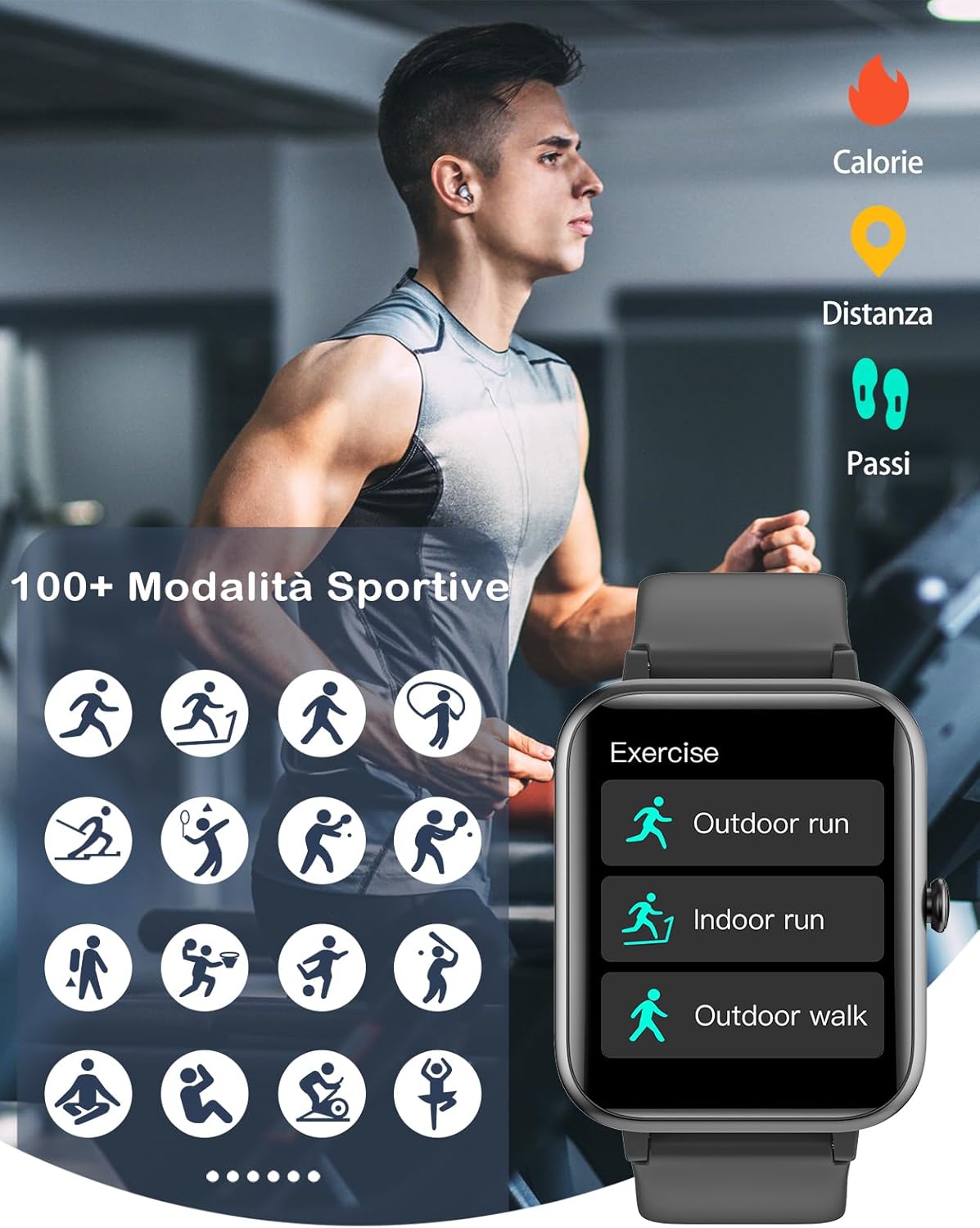 Detalle 2 de GRV Smartwatch Chiamate Bluetooth 100 modalità