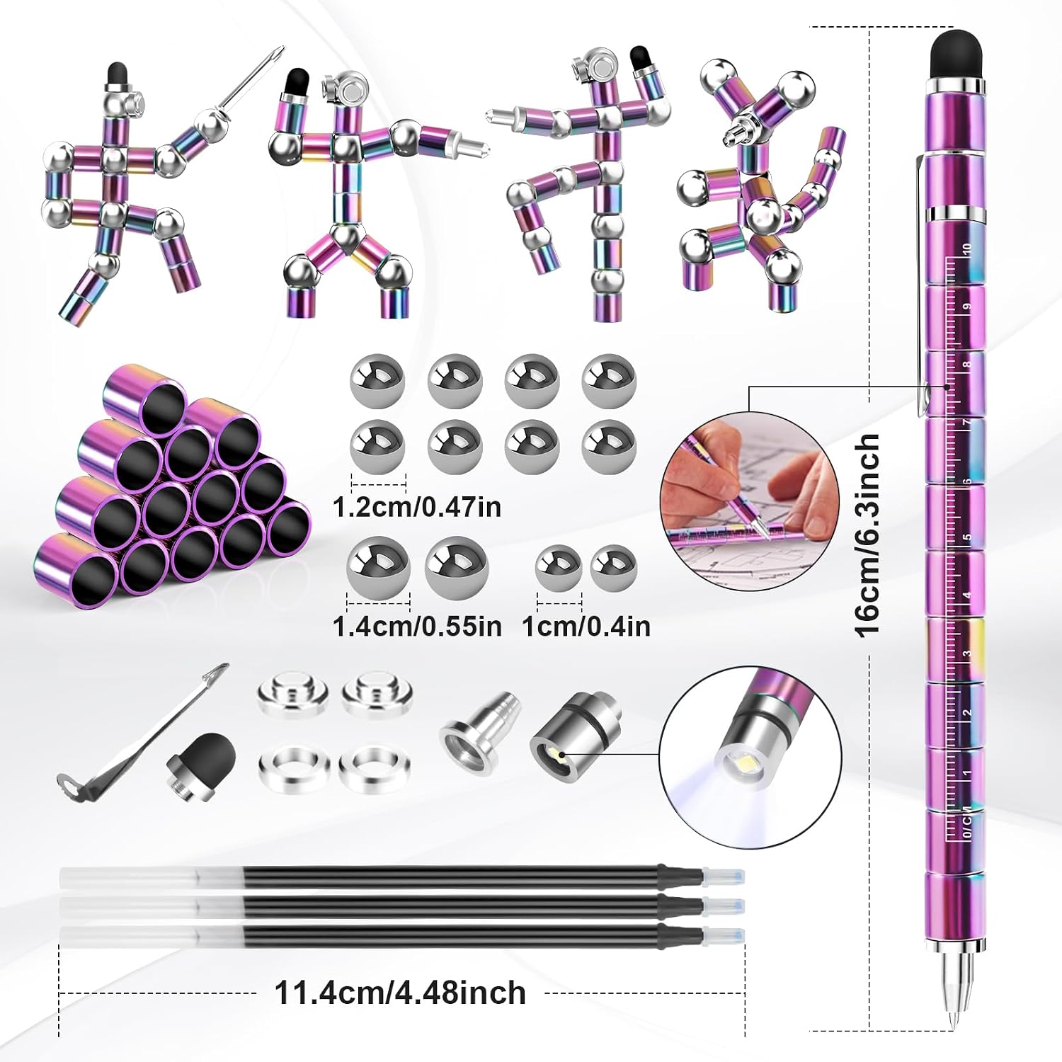 Detalle de Dusor Gifts for Men Fidget Pen: Multifunctional Gadget for Graduation, Dad, and Teens