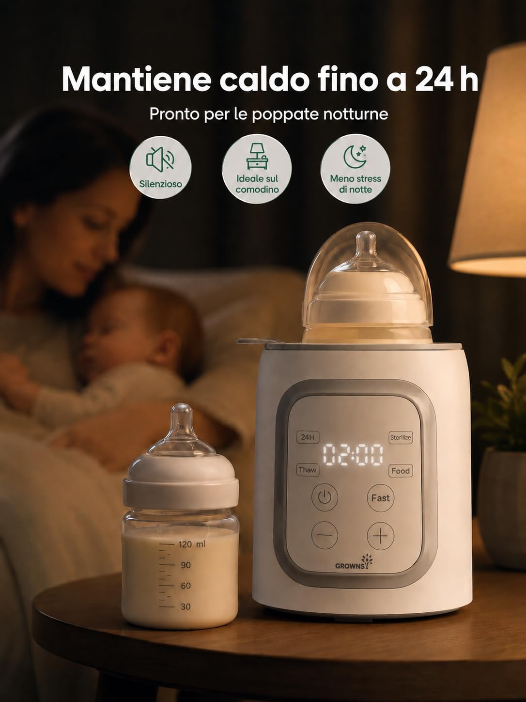 Thumbnail 4 de Grownsy Scaldabiberon per Bambini 10-in-1 con sterilizzatore e timer