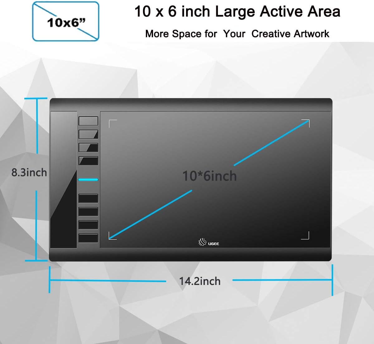 Detalle 2 de UGEE M708 Graphics Tablet 10×6 inch 8192 levels 🎨