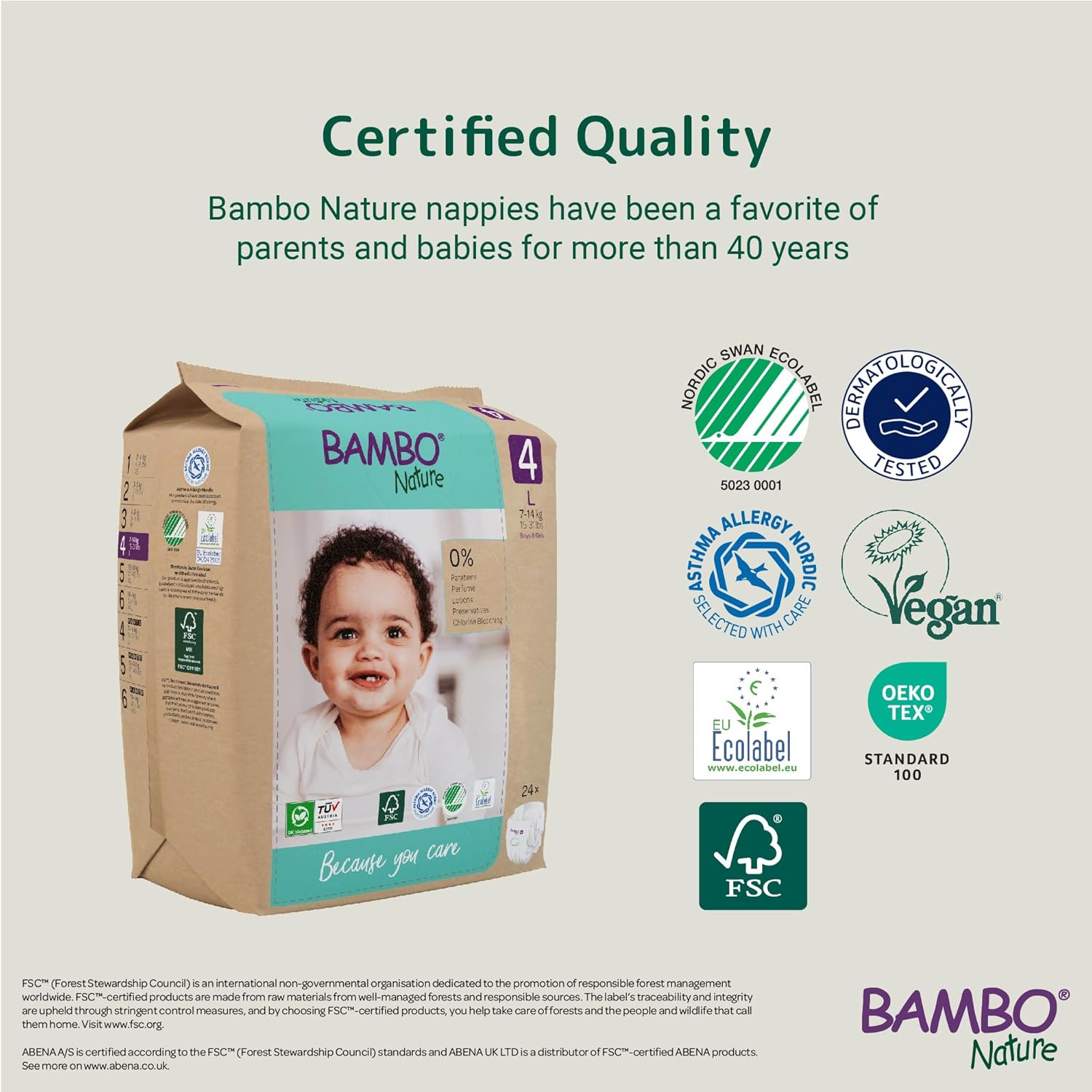 Detalle de Bambo Nature Premium Eco Nappies Size 4 (15-31lb) – 144 Pack