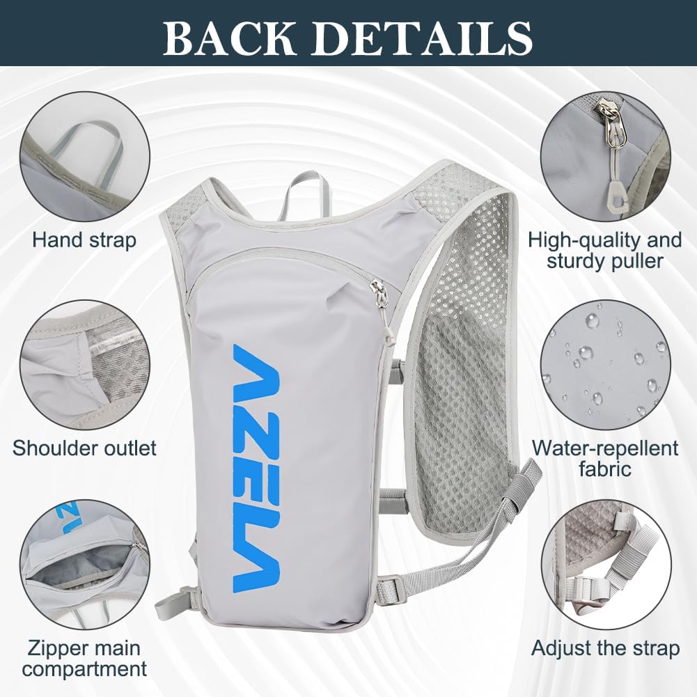 Detalle de HOTUT Zaino da Corsa, Gilet Idrico Unisex con Strisce Riflettenti e Tasche Multifunzionali