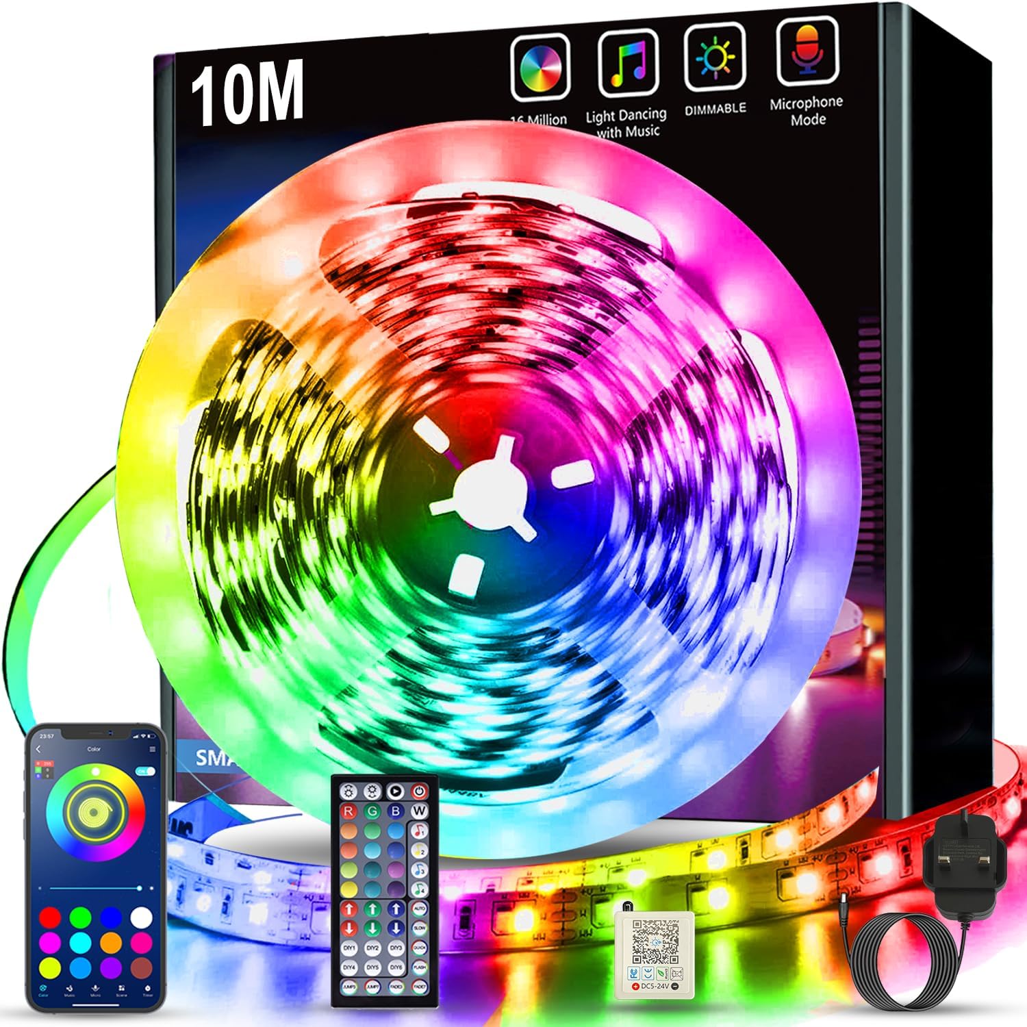 Detalle de Keepsmile 10M LED Strip Lights with Music Sync and Bluetooth Control