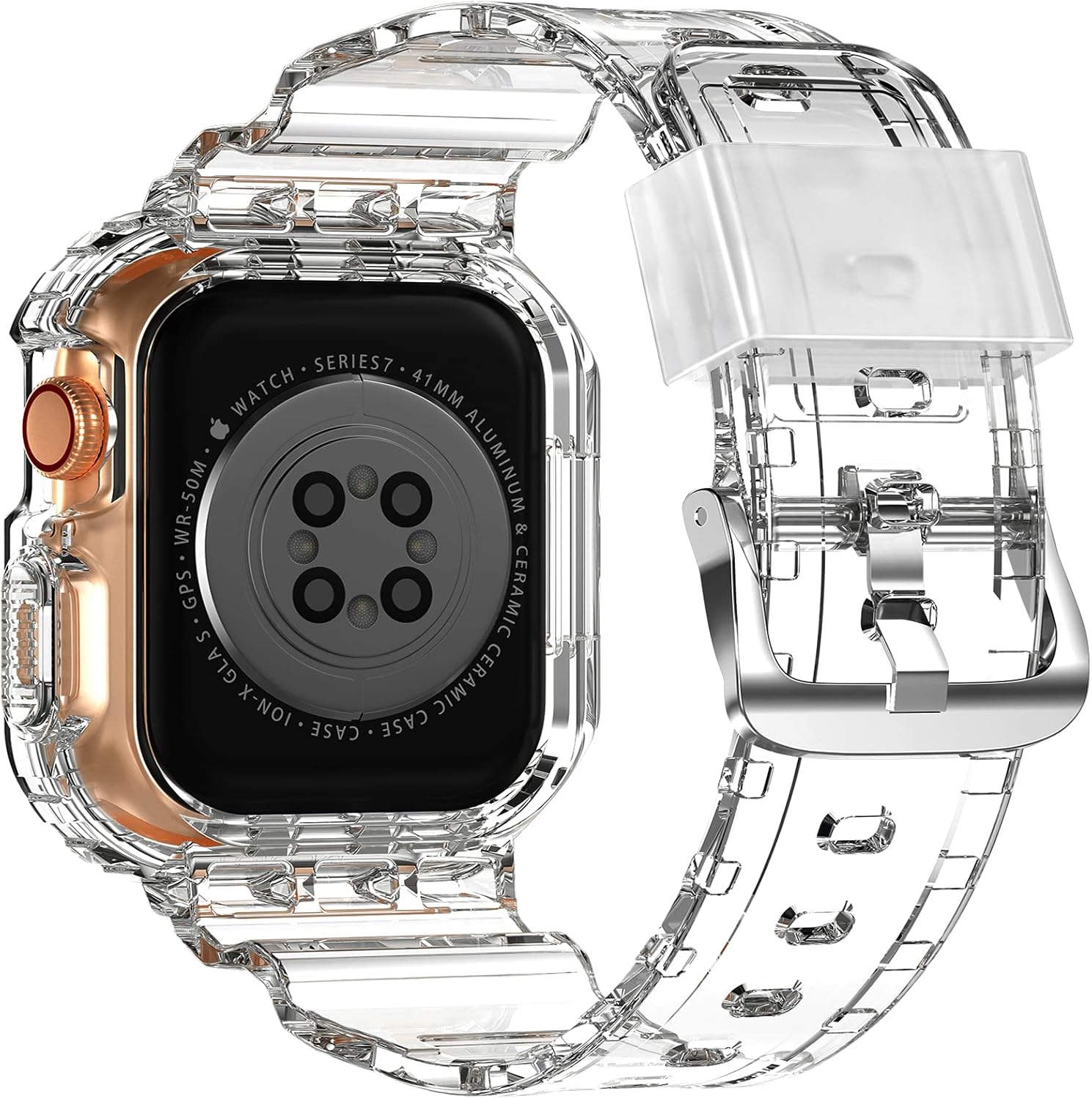 Detalle 2 de XYF Crystal Clear Apple Watch Band 41mm