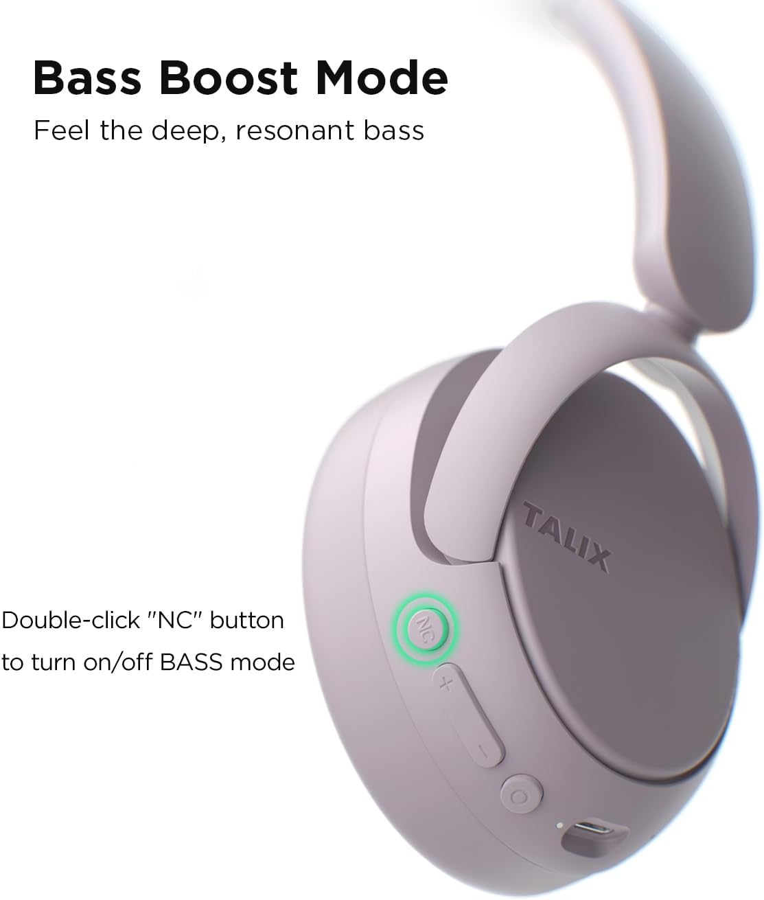 Detalle 2 de TALIX H30 Hybrid ANC Headphones in Purple