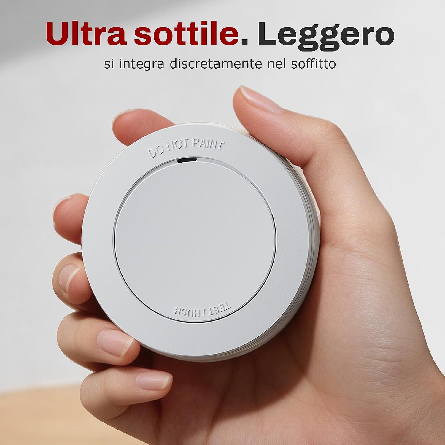 Detalle de Safeliveo Rilevatore di Fumo, Allarme Fumo 1 Pezzo, Batteria 10 Anni, EN 14604, 85 dB, senza LED lampeggiante, con cuscinetti adesivi