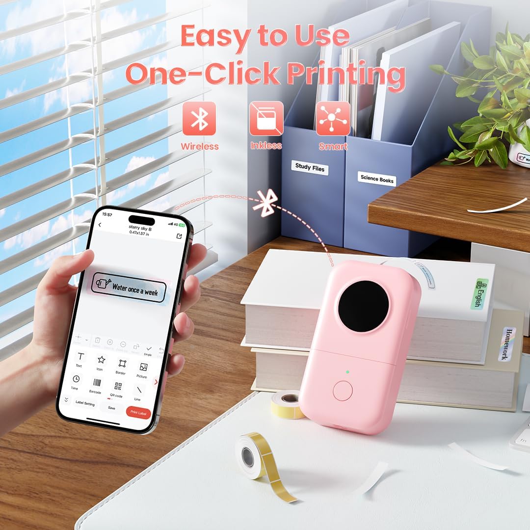 Thumbnail 5 de Phomemo D30 Label Maker: Compact Bluetooth Printer for Home, Classroom, and Small Office