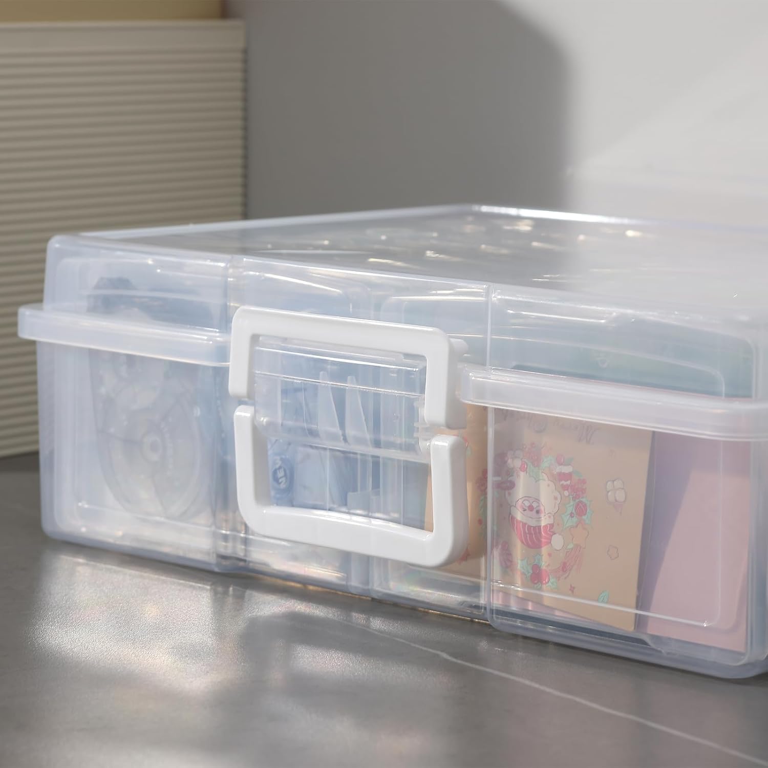 Detalle 2 de novelinks NEWNL08B Photo Storage Box, 16 Clear 4" x 6" Cases