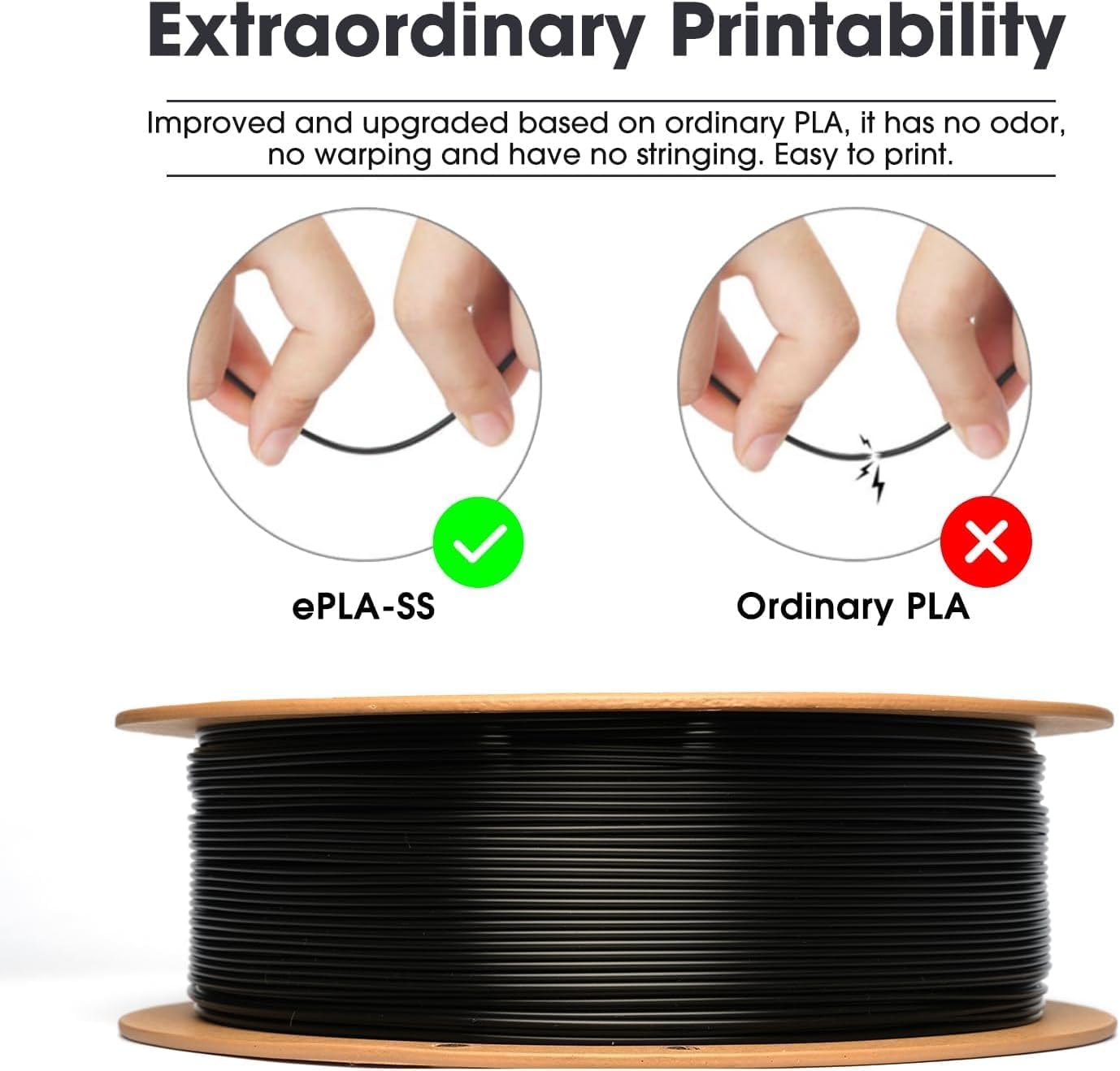 Thumbnail 1 de eSUN PLA Basic 10KG Filament – 1,75 mm, Schwarz, ideale Lösung für große Druckprojekte