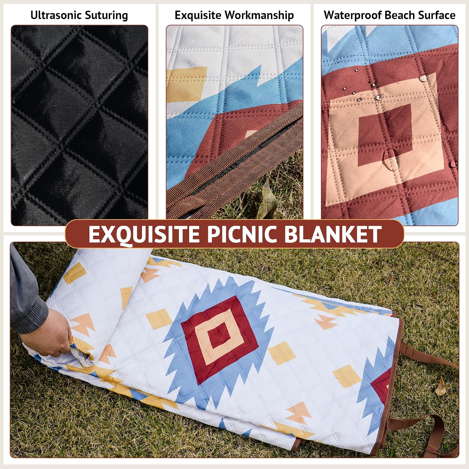 Detalle de LARUTAN waterproof picnic blanket 200x300cm