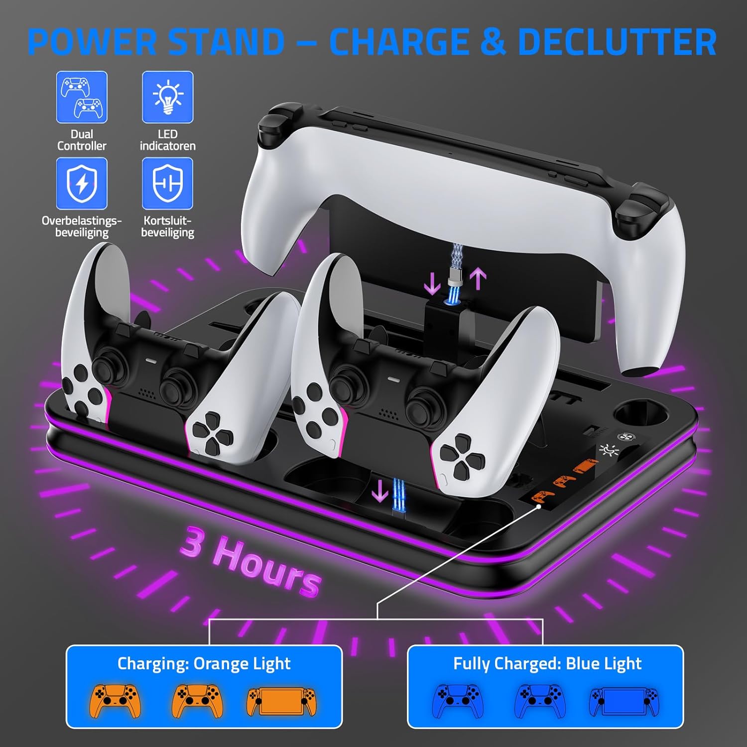 Detalle 2 de All-in-1 Accessories Bundle for Playstation Portal: Charging, Protection and More for PS5