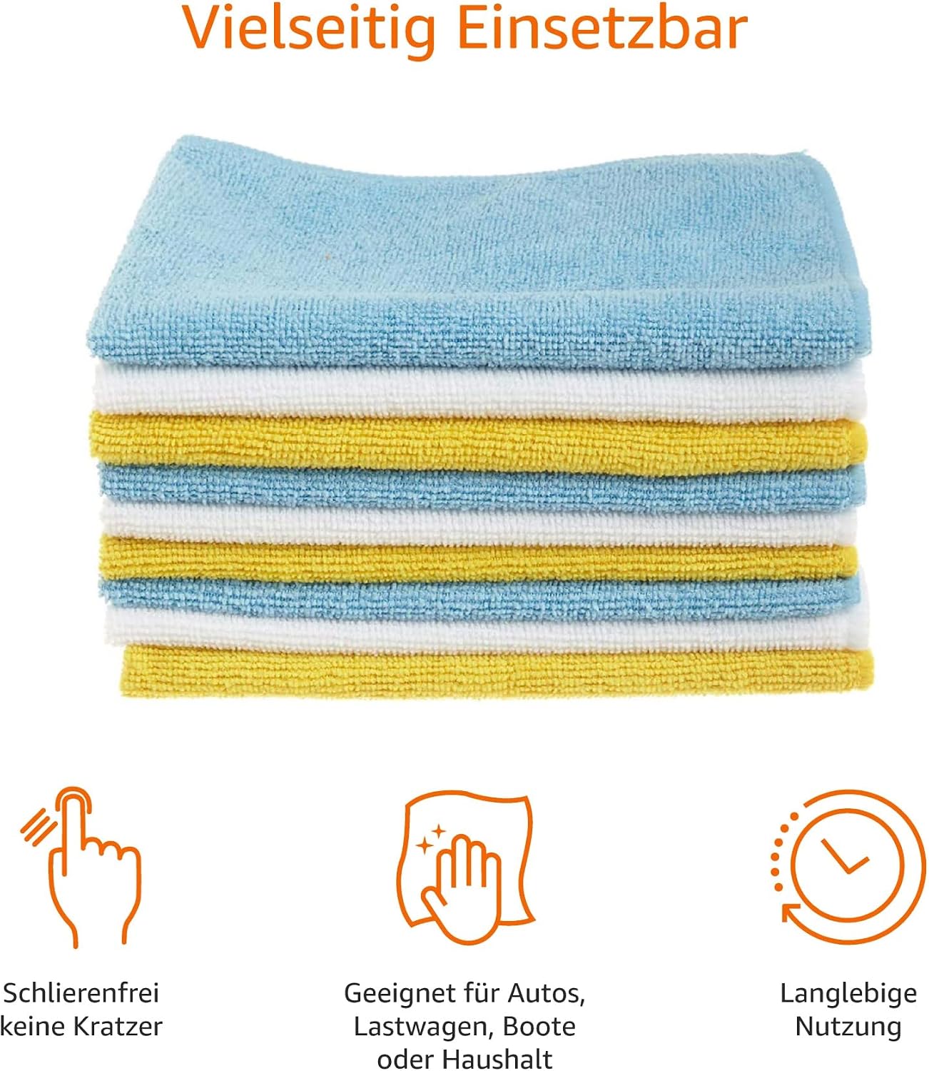 Detalle de Amazon Basics Mikrofaser Reinigungstuch-Set, 24 Stück (40,5 × 30,5 cm)