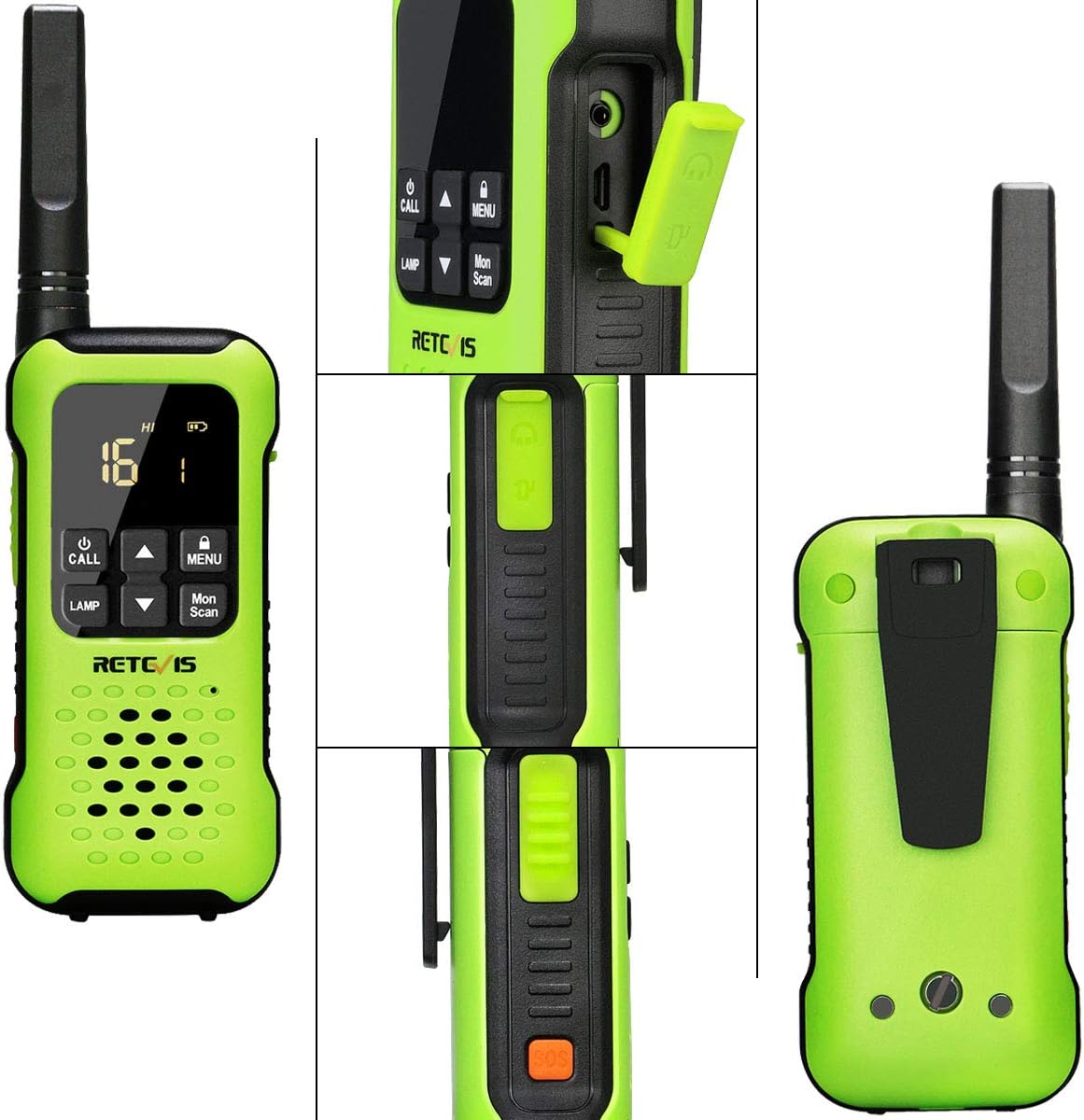 Detalle 2 de Retevis RT649P IP67 PMR446 walkie talkies with headset (2-pack)