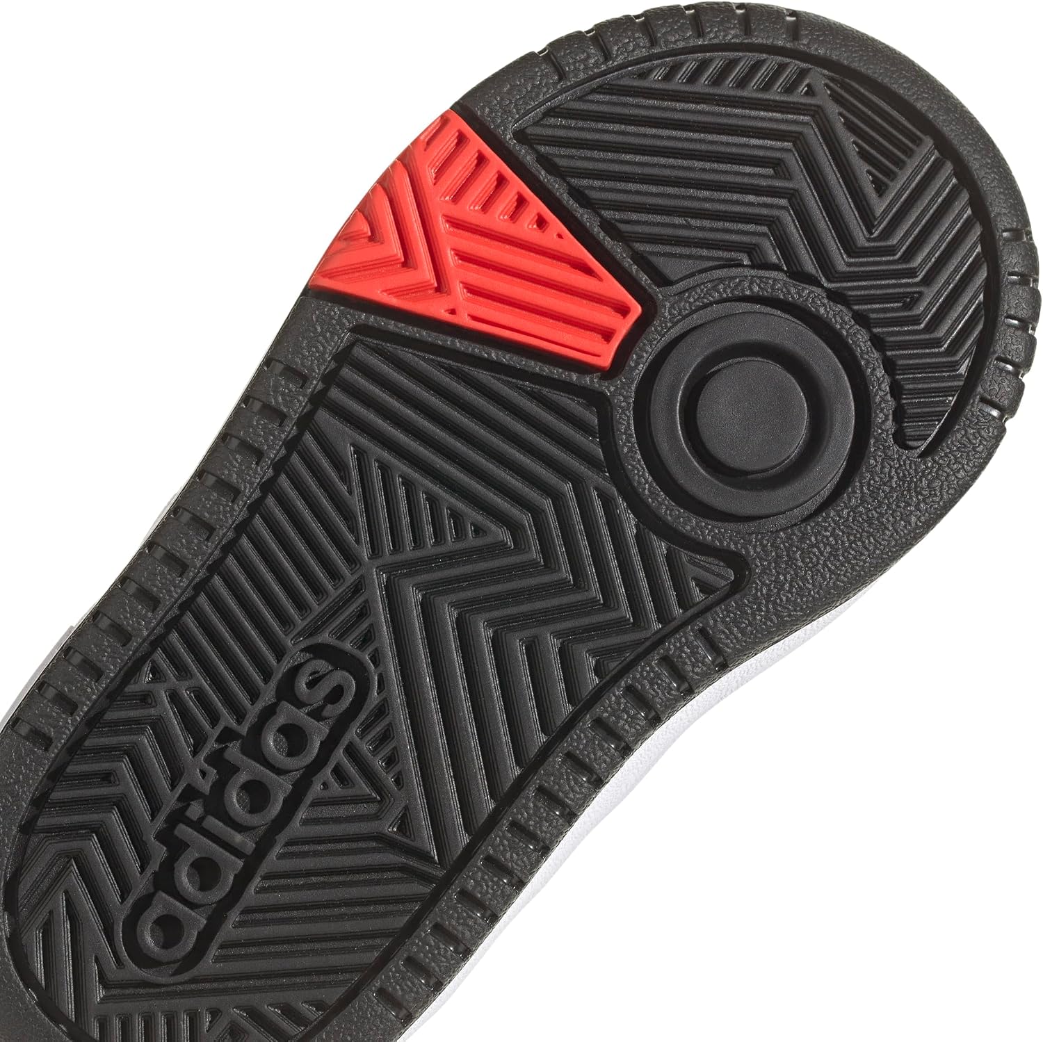 Detalle de Adidas Originals Boys Hoops Shoes – Cloud White, Core Black, Bright Red (5 UK)