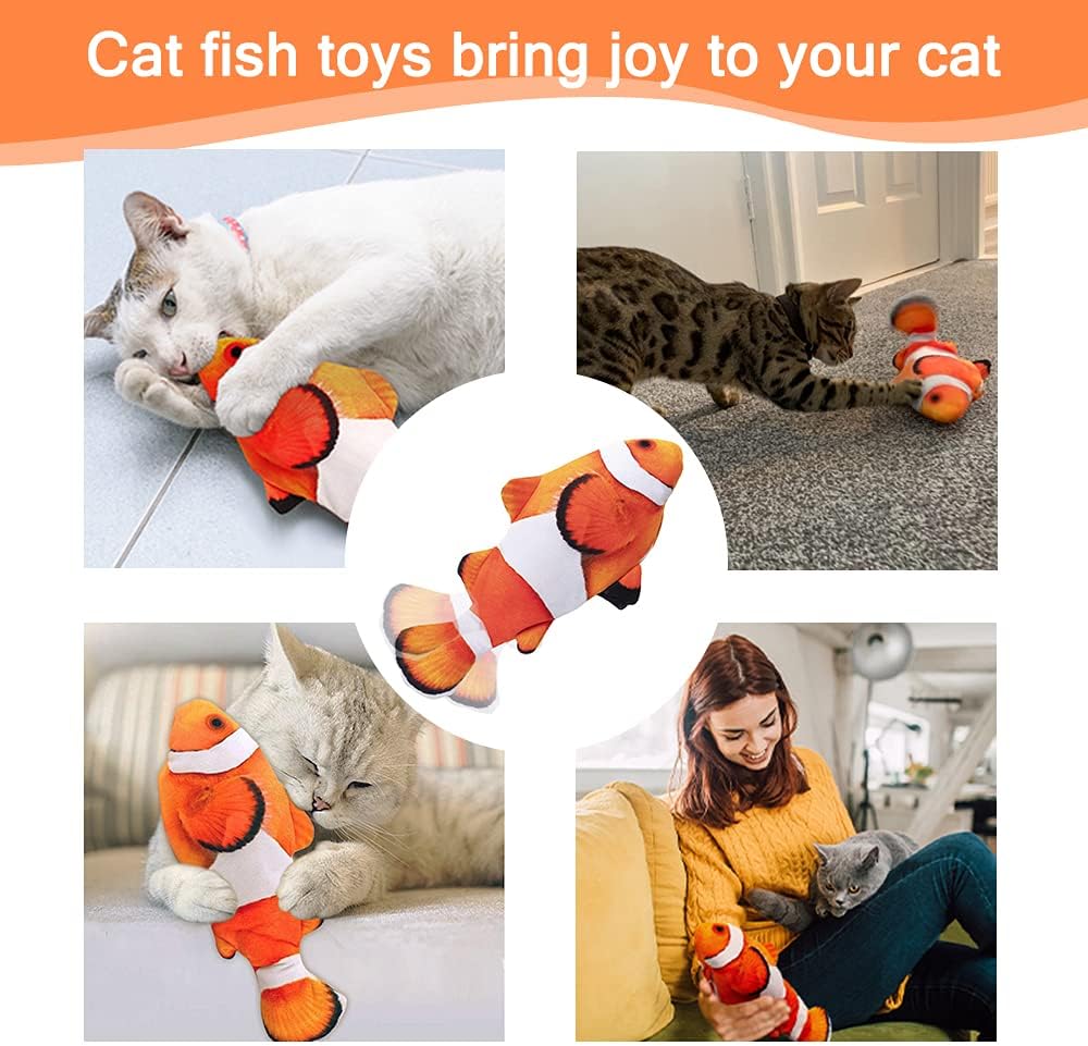 Thumbnail 6 de Nepfaivy Floppy Fish Cat Toy (11") – USB-rechargeable interactive catnip fish for indoor play