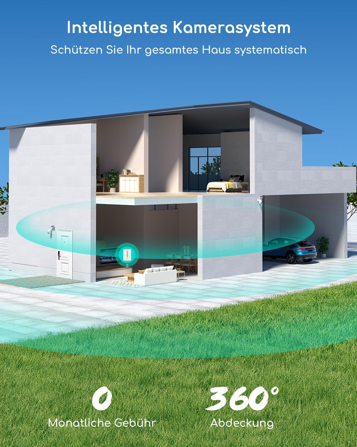 Thumbnail 1 de COOAU 4MP Solar Set Außenkamera