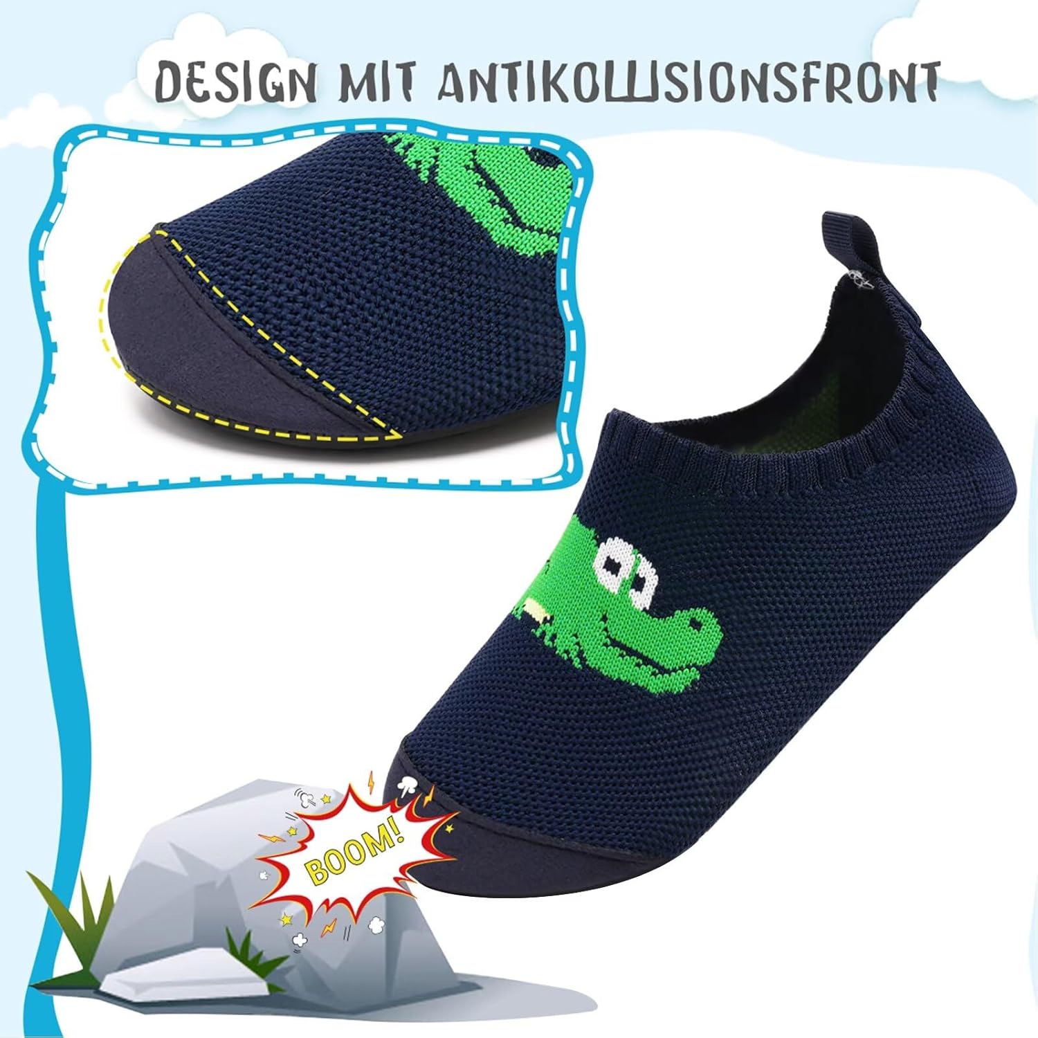 Thumbnail 1 de Kyopp Hausschuhe Kinder – atmungsaktive, rutschfeste Pantoffeln für Lauflerner (Gr. 20–35)