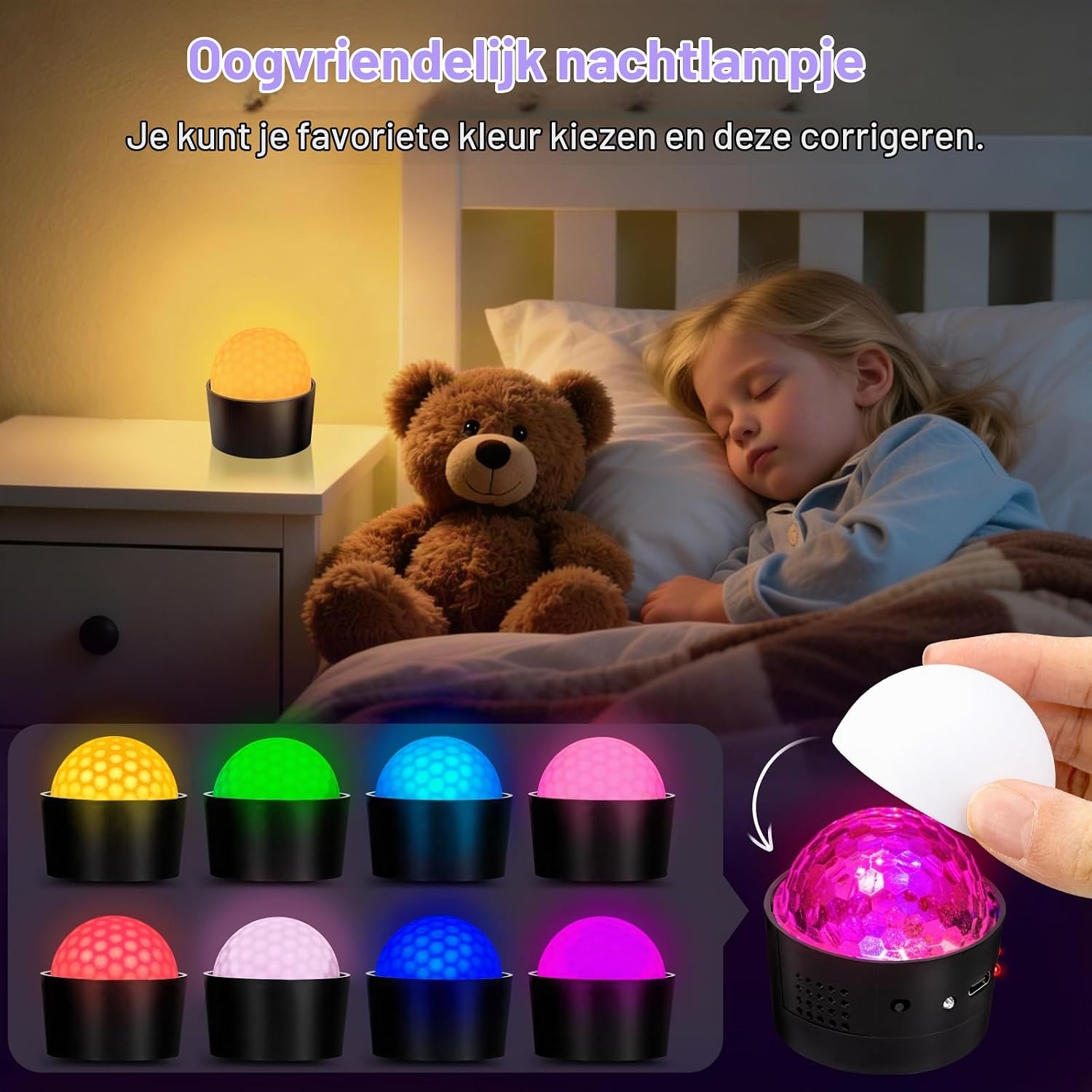 Thumbnail 3 de ENONEO D33 mini LED-discobal 5,5 cm met muziekgestuurde lichteffecten