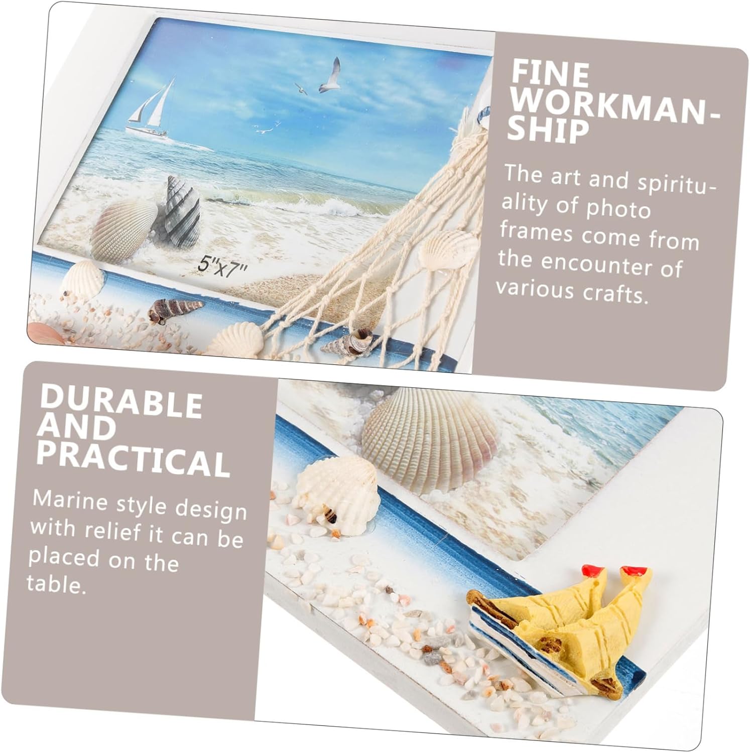 Thumbnail 5 de AOKWAWALIY kreativer hölzerner Bilderrahmen – Fotohalter für Tischdekoration (9,45 x 7,48 Zoll)