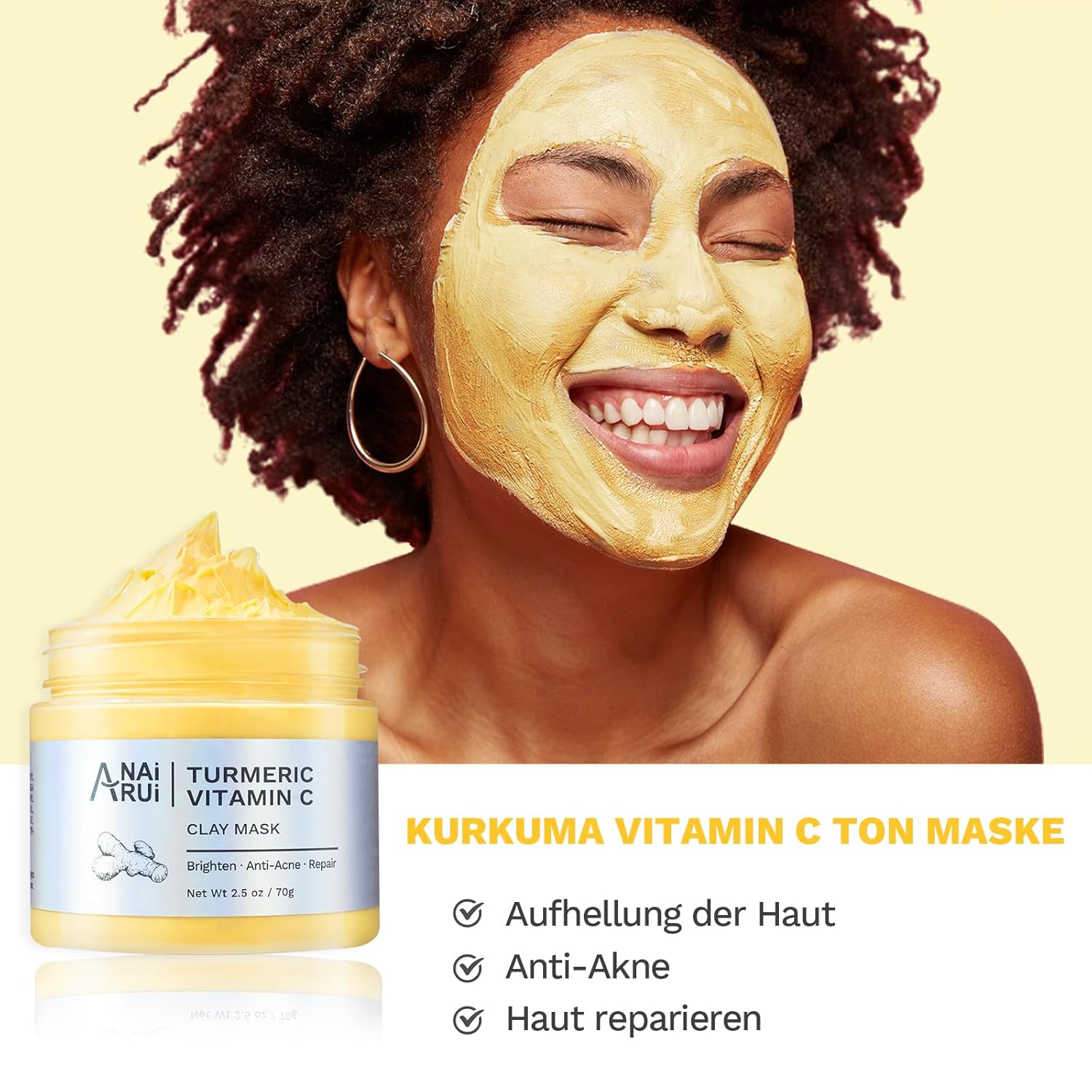 Detalle 1 de ANAiRUi Kurkuma Maske Rose 210 g