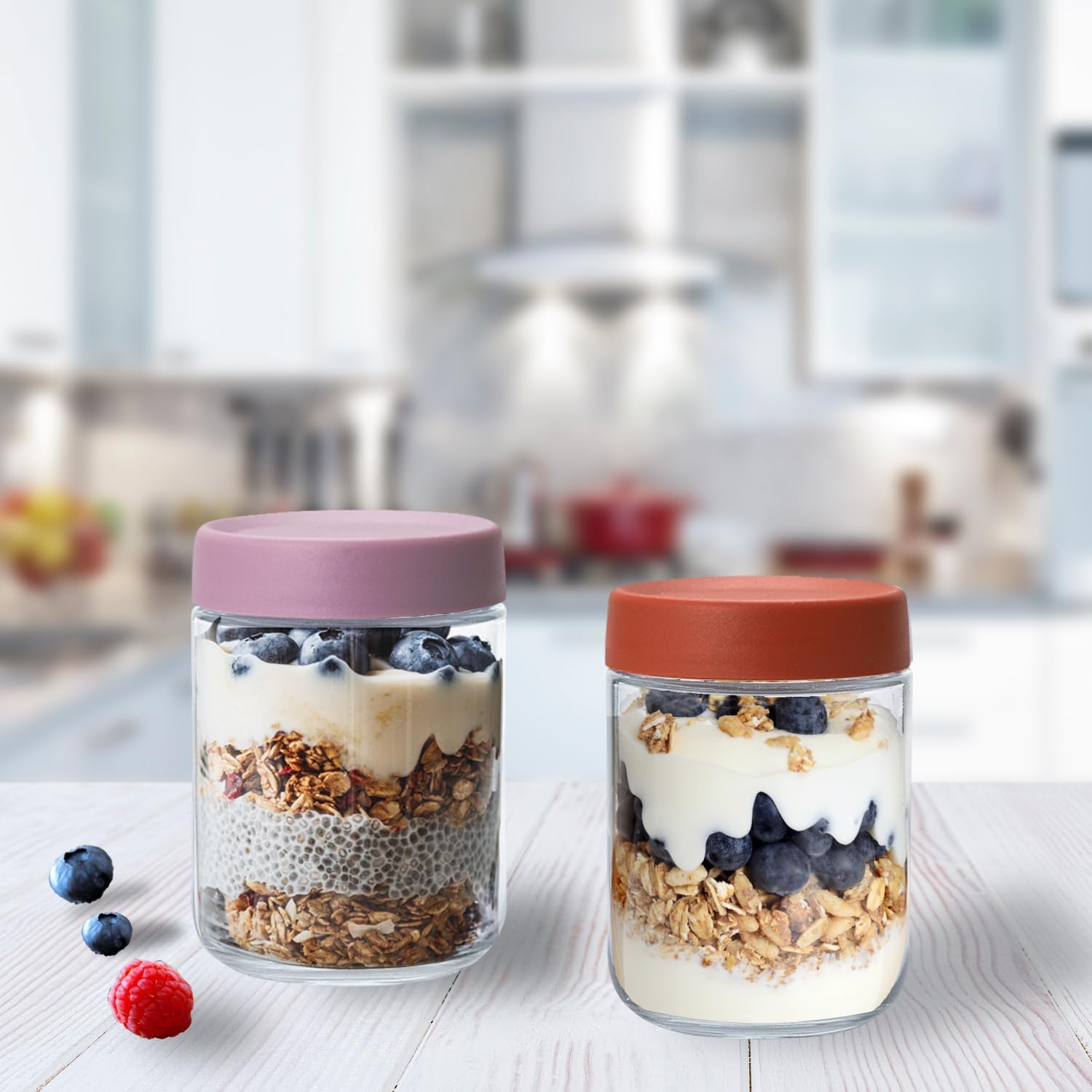 Thumbnail 2 de Artcochan Overnight Oats Jars with Lids, 16 oz Glass Mason Jars (6 Pack) – Airtight, Sturdy & Versatile